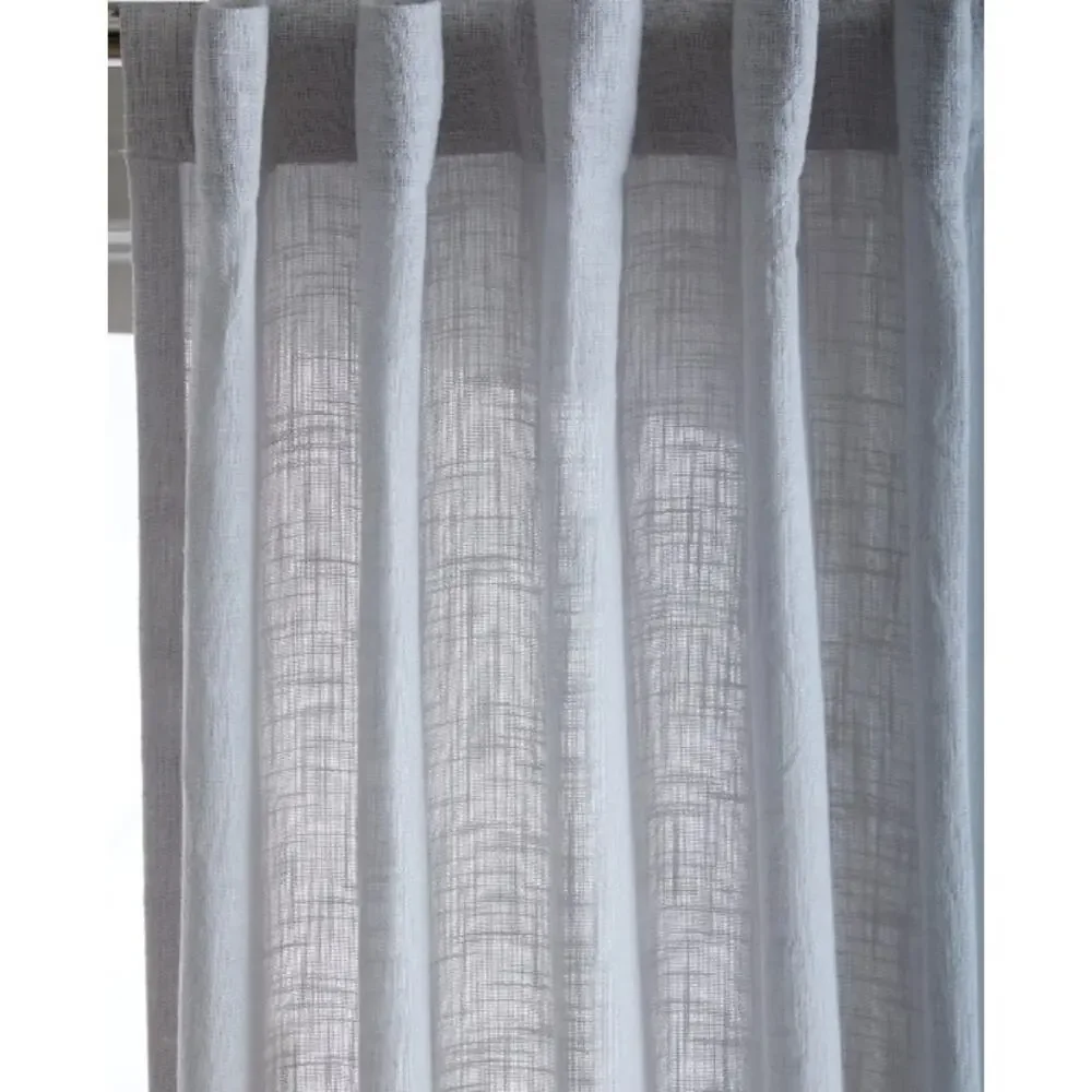 NEW Quince Cotton Sheer Curtain Panels CLOUD Gray Set of 2 48